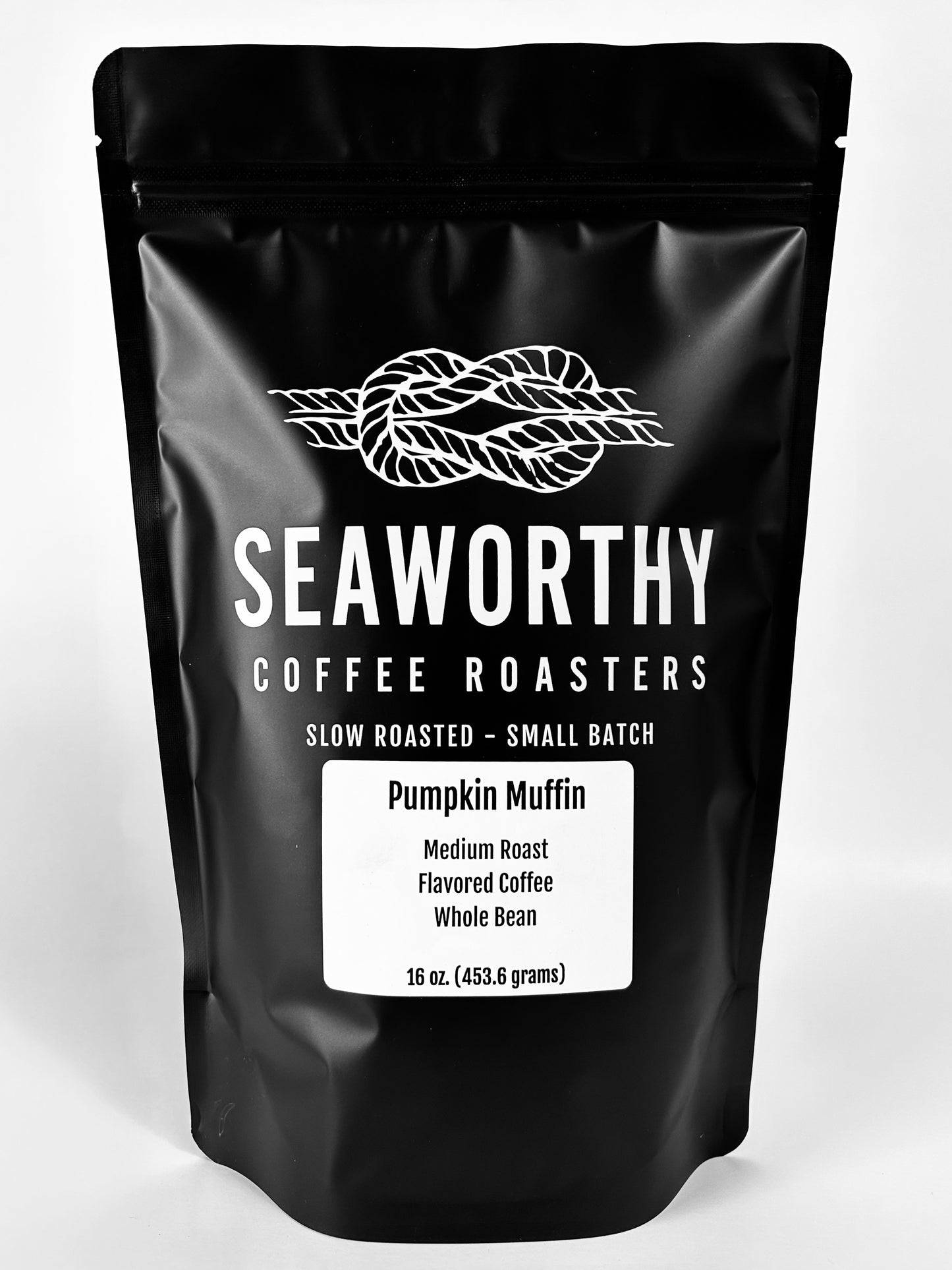 Seaworthy Coffee Roasters bag of Pumpkin Muffin flavored coffee.