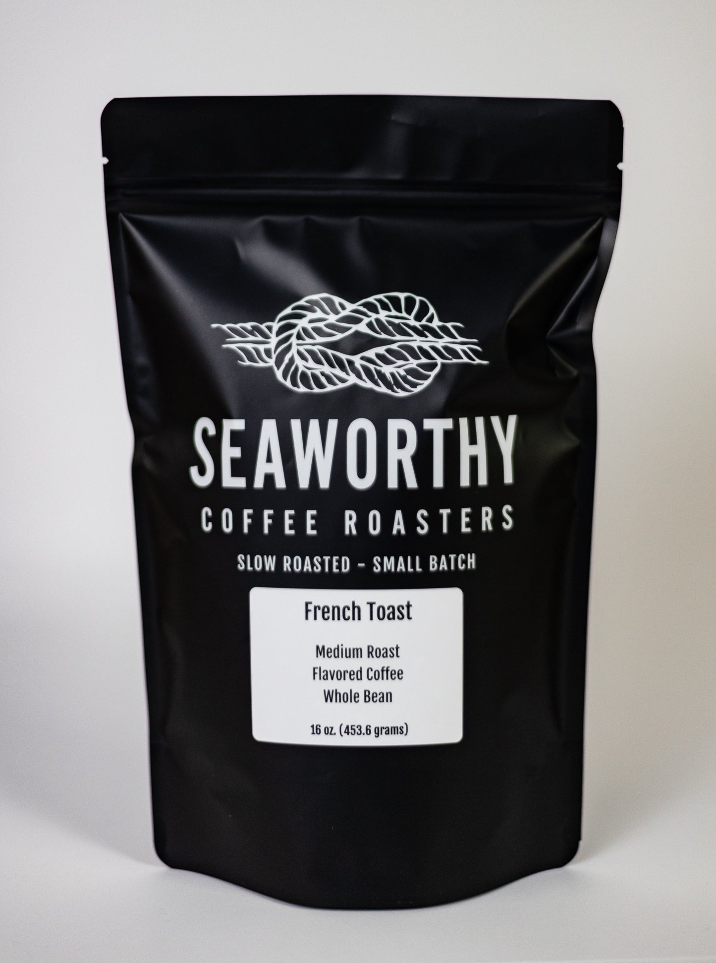 Seaworthy slow roasted, small batch, low acid coffee. 1 pound bag of French Toast flavored coffee.