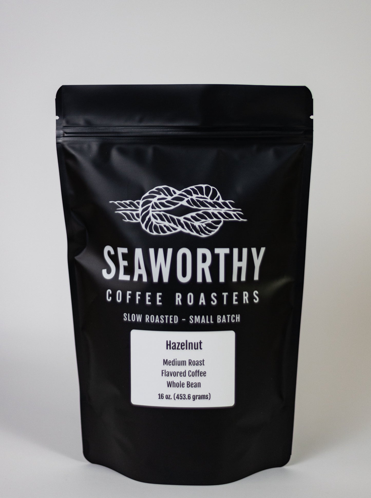 Seaworthy slow roasted, small batch coffee.  Our slow roasted coffee carries this classic flavor deliciously!  Smooth and creamy, hazelnut flavored Seaworthy coffee will have you soaking in the moment with each sip.