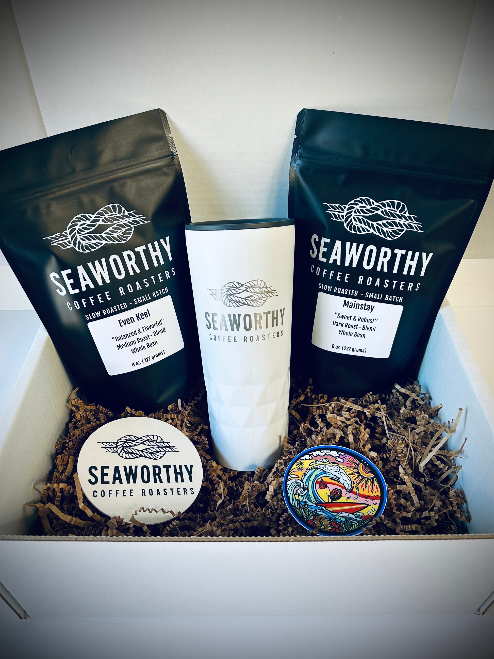 Seaworthy Coffee Roasters Gift Box with tumbler