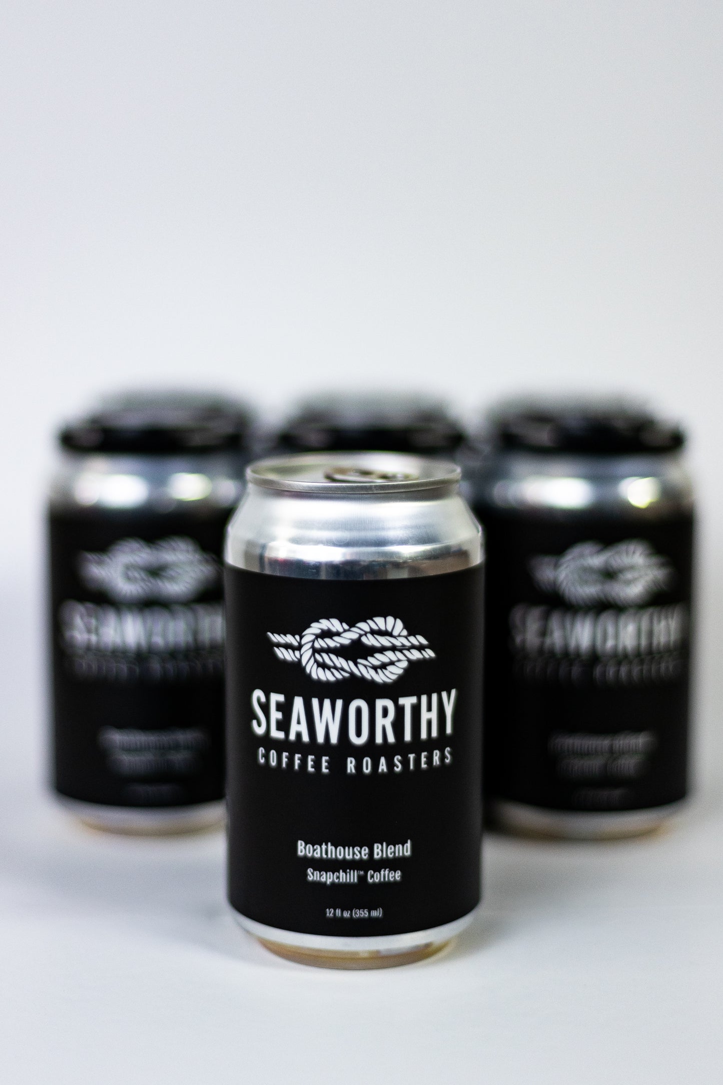 Grab and go! Seaworthy Snapchill Cans are the most convenient and delicious way to enjoy your Seaworthy Slow Roasted Coffee! Our slow roasted Boathouse Blend coffee is first brewed hot and then chilled instantly to preserve all the delicious and nuanced flavor of hot brewed coffee while delivering a crispy cold, delicious coffee drink in a can! Grab a 6 pack today! These cans can be stored at room temp and are best enjoyed cold.